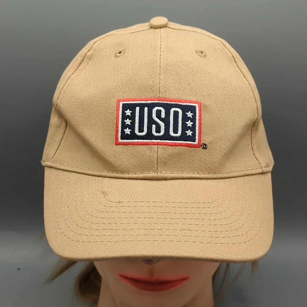 USO Support Our Heroes Baseball Cap Hat Ball Tan United Service Organization